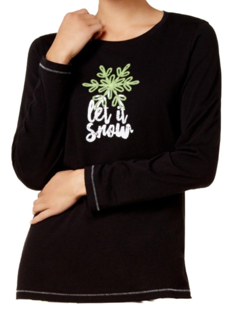 HUE Womens Printed Knit Top